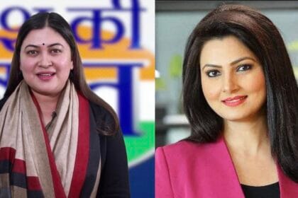 न्यूज एंकर चित्रा त्रिपाठी और प्रवक्ता रागिनी नायक