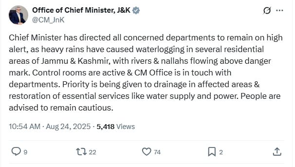 Omar abdullah Tweet on X