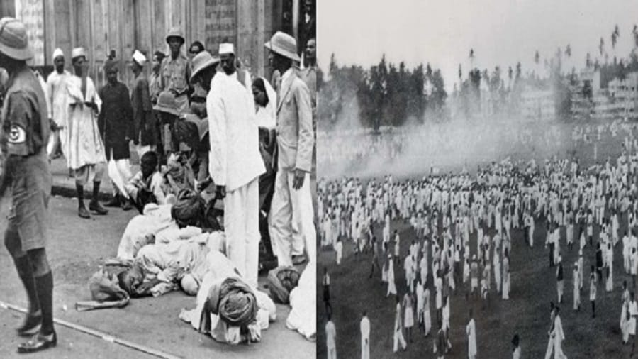 आन्दोलन के दौरान लाठी चार्ज