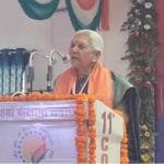 बांदा कृषि विश्वविद्यालय - 11वां दीक्षांत समारोह के दौरान भाषण देती राज्यपाल आनंदीबेन पटेल