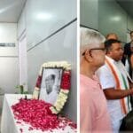 श्रद्धांजलि देते राहुल गांधी