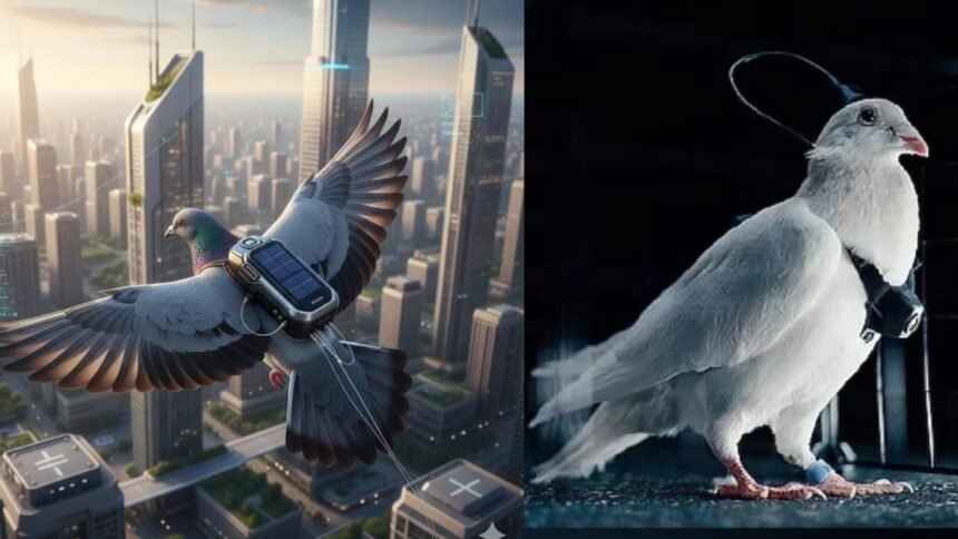 कबूतरों को 'बायो-ड्रोन' में बदल दिया है