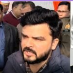 जिलाधिकारी (दाहिने ) तथा आरोपी मां बेटे (बाएं )