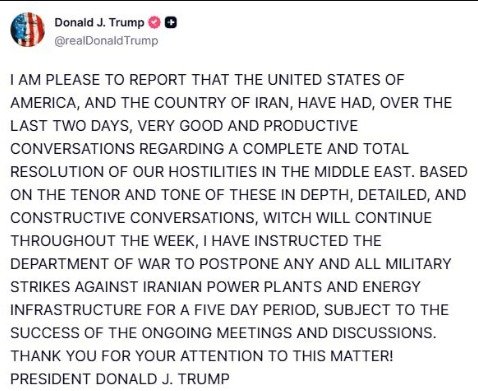 trump post for delay war 