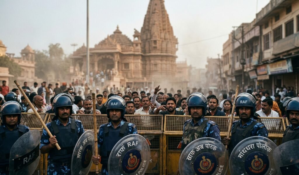 मथुरा में तनाव