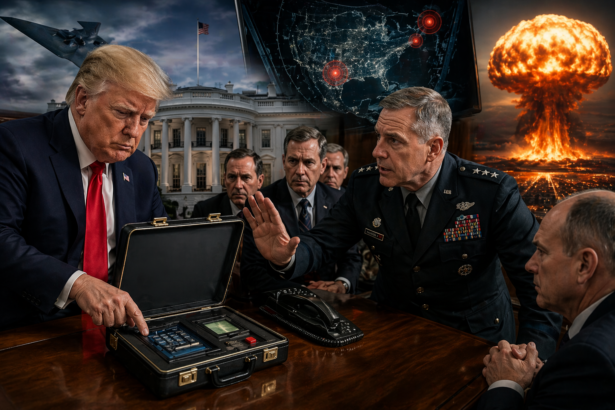 Donald Trump and US nuclear football system explained with White House background