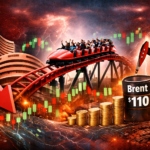 Indian stock market volatility with Nifty falling to 22719 and recovering amid rising Brent crude prices