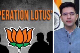 राघव चड्ढा और अन्य AAP सांसद BJP में शामिल होते हुए