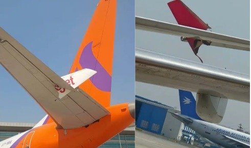 Indira Gandhi International Airport पर SpiceJet और Akasa Air के Boeing 737 विमानों की टक्कर, winglet damage