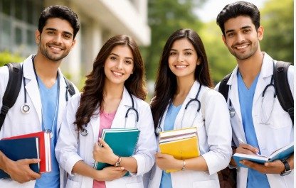 छात्र NEET UG 2026 एडमिट कार्ड ऑनलाइन डाउनलोड करते हुए